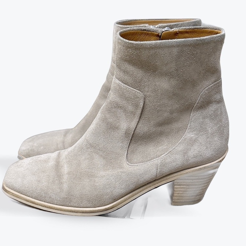 Rag & Bone Taupe Suede Square Toe Ankle Boots Made in Italy Size 38.5